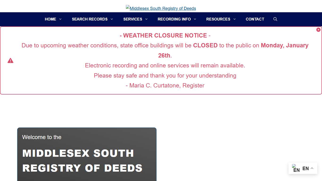 Middlesex South Registry of Deeds - Real Estate Records for Middlesex County