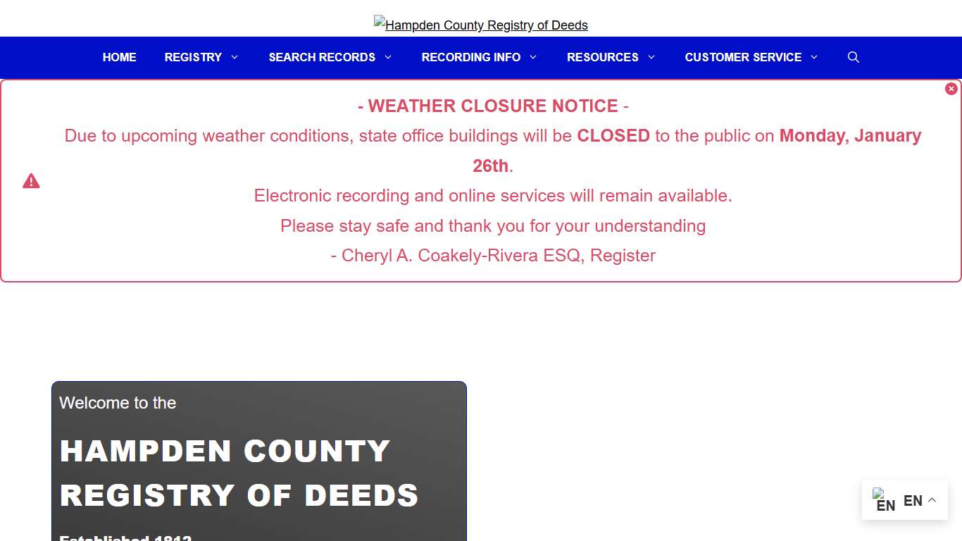 Hampden County Registry of Deeds