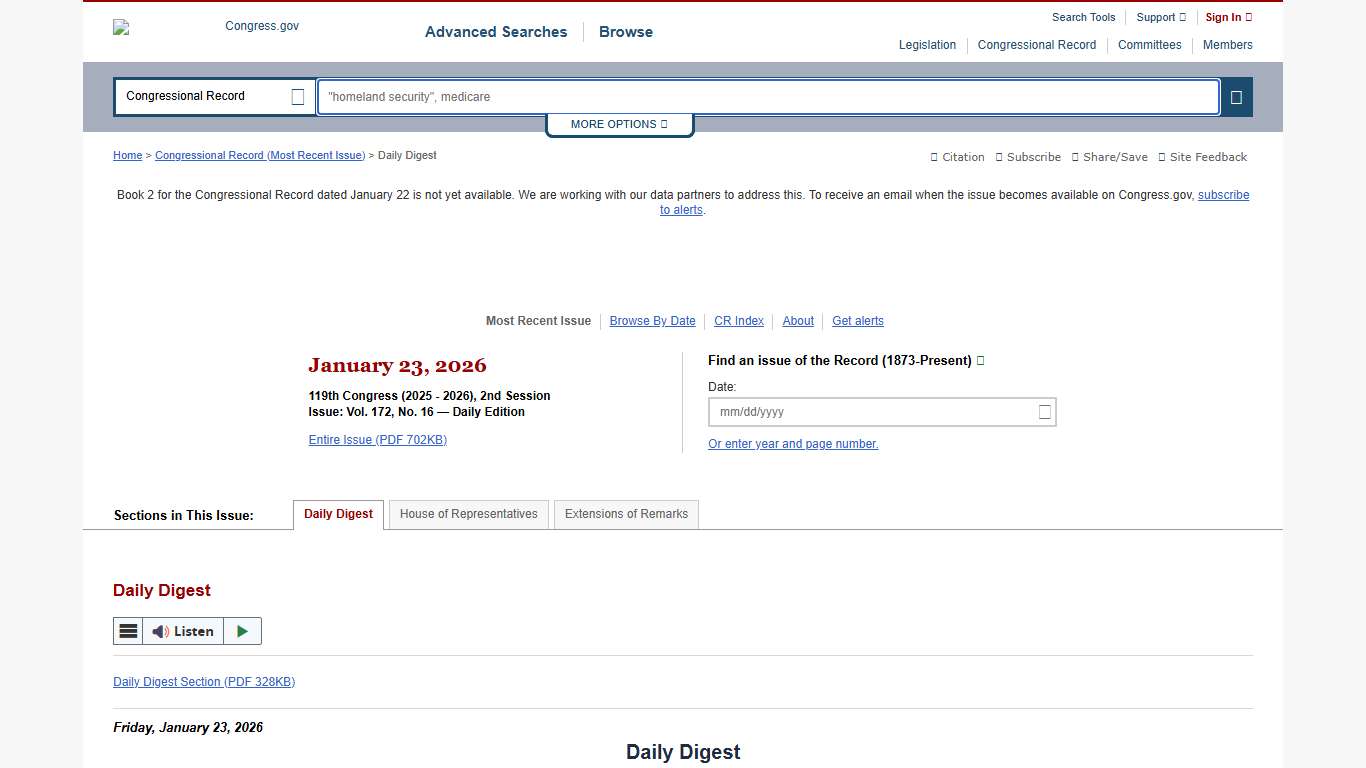 Congressional Record Congress.gov Library of Congress